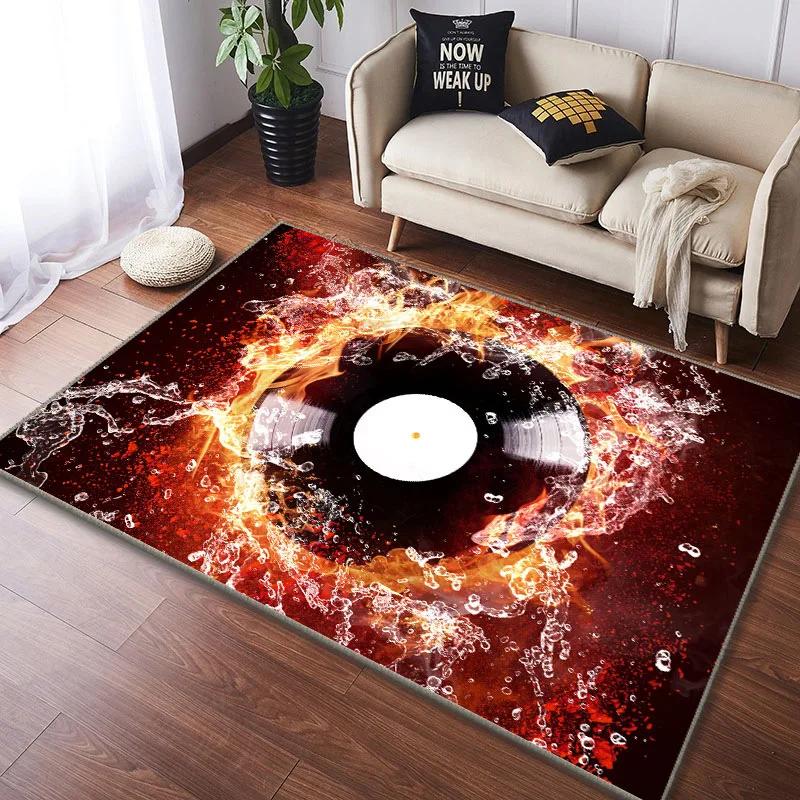 Record CD Creative Carpets Vinyl Record Collection Living Room Decor Area Rugs Music Theme Floor Mat for Bedroom Gamer Room Dorm