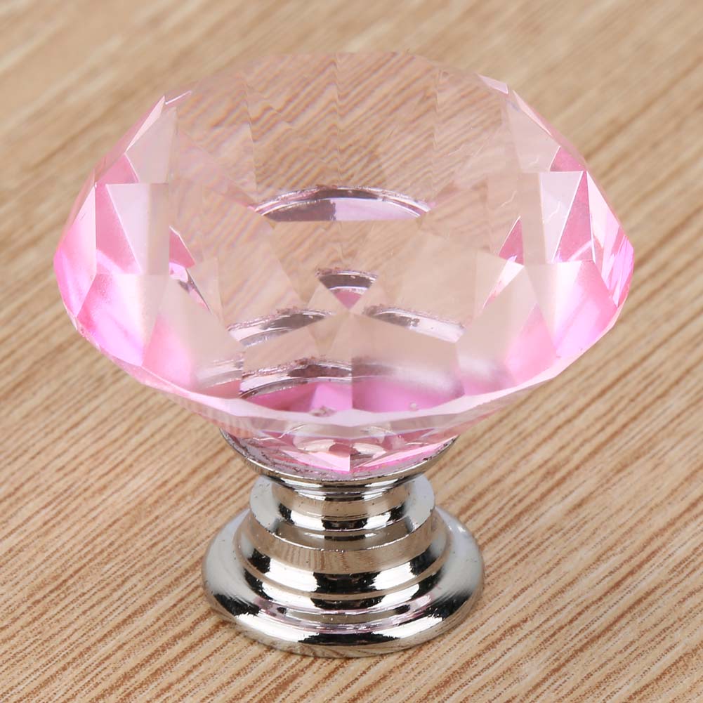 1PCS 30mm   Shape   Glass Pull Handle Cabinet Drawer Door Knob (Transparet)