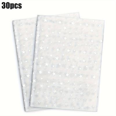 30 pezzi Carta velina Stella Argento Sfusa, 20" X 28", Carta velina Stella Argento per Sacchetti Regalo, Carta velina Stella Argento per Confezioni Regalo Compleanno