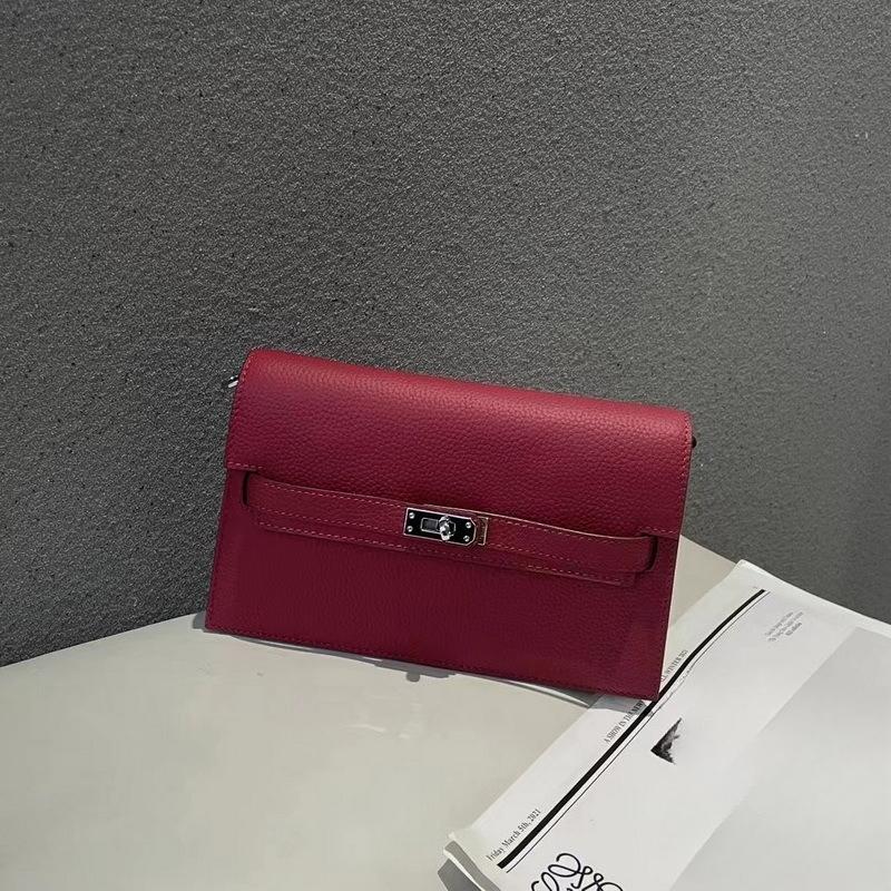 New lychee pattern leather half cover hand grab bag genuine leather women's bag single shoulder underarm bag oblique span bag wholesale