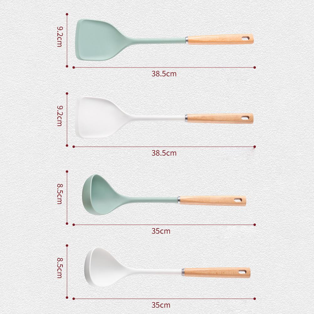 Silicone Spatula With Wooden Handle Food Grade BPA Free Spatula For Kitchen
