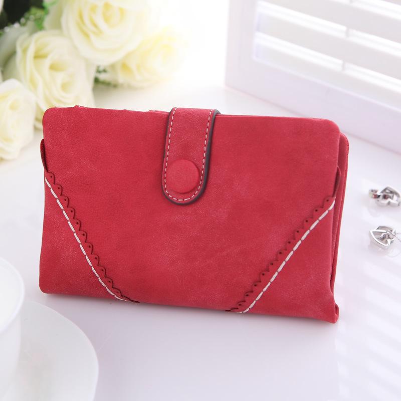 Buy Wallet women vintage faux leather bifold wallet button clutch purse long handbag at