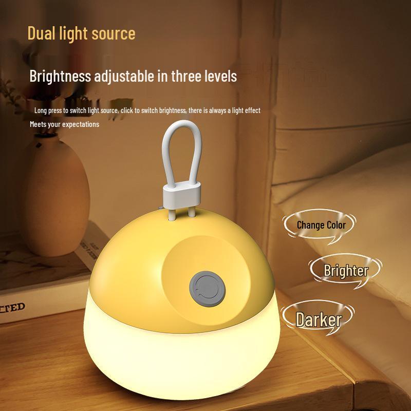 Portable Silicone Rechargeable Camping Light Strip with White & Yellow Ambiance and Long Battery Life