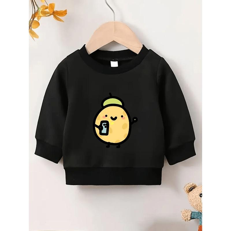 European Sizes Cute Potato Pattern Long-Sleeve Sweatshirt for Kids Aged 0-3, Perfect for Spring And Autumn