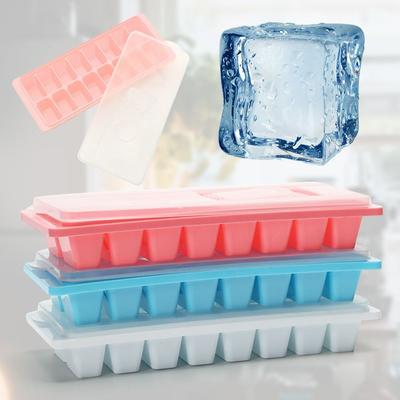 DIY 16 Lattice Plastic Ice Lattice Ice Cube Tray With Lid Assorted Reusable Ice Cube Tray Easy Refill Stackable