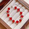 Natural Amethyst Citrine Clear Quartz Rose Four Leaf Clover Charm Bracelet Women 2025 Floral Style