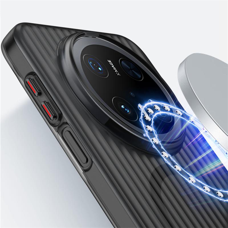 Compatible with Huawei mate80 Pro phone case, corrugated grating magnetic case, mate70 Ice Mist ultra-thin drop-proof protective case