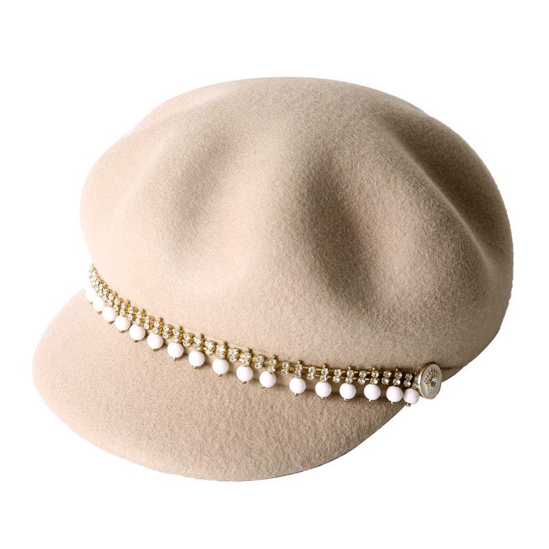 Women's Autumn & Winter Wool Pumpkin Beret - Short Brim Octagonal Painter & Newsboy Hat