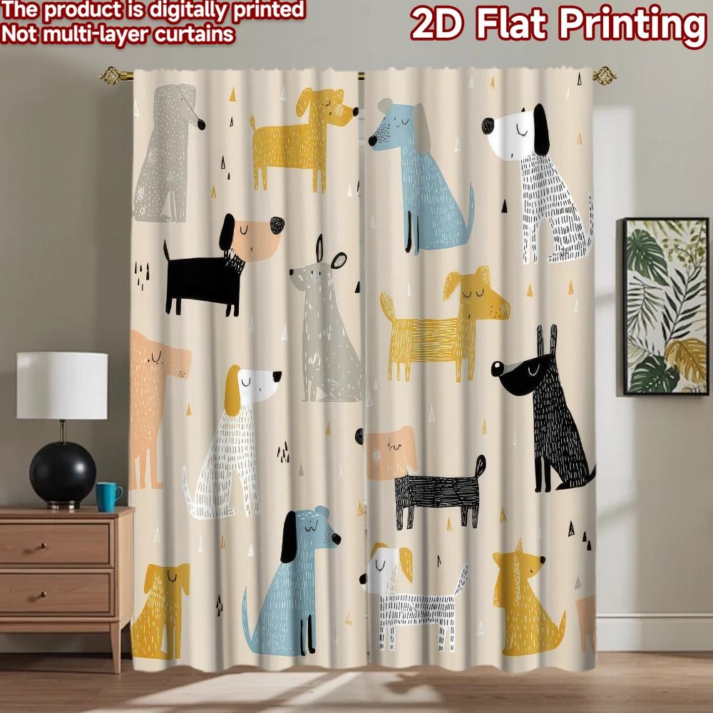 2D flat Photography Backdrop Scene Backdrop Cute Coon Dogs 100% Polyester Family Party for Suitable for indoor and outdoor