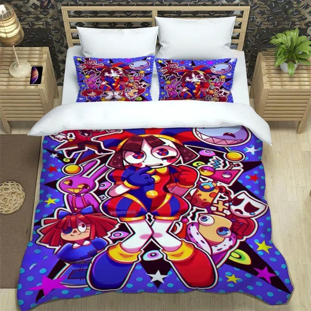 Anime The Amazing Digital Circus Duvet Cover Set 3D Print Digital Circus Bedding Sets For Boys Girls Twin Queen King Size