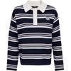 ONLY Women's 2025 Autumn College Style Polo Collar Striped Loose Knit Sweater
