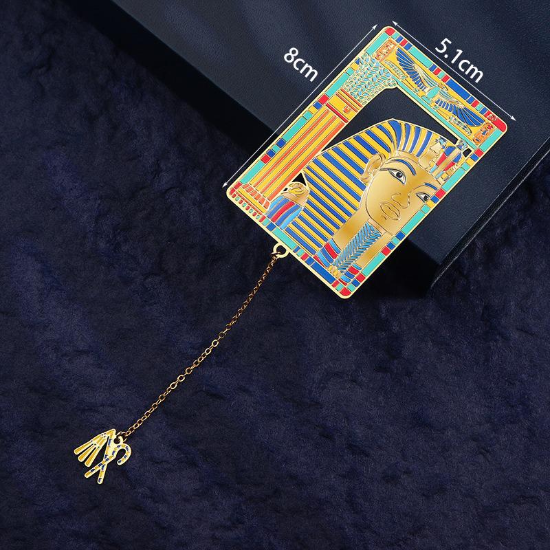 Tassel Pendant Metal Bookmark Egyptian Painting Bookmark Stationery Gifts Retro Book Clip Pagination Mark Reaing Book Tool