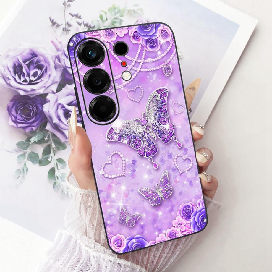 Flower Cartoon Fashion Design Phone Case For Tecno Camon 50 4G CN5 Camon50 Funda Soft Lisquid Silicone Shockproof Back Cover
