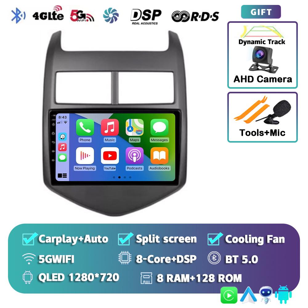 Android 14 Carplay Auto WIFI+4G Car Radio For Chevrolet Aveo 2 Sonic T300 2011-2015 Multimedia GPS Player Stereo 2din Head Unit