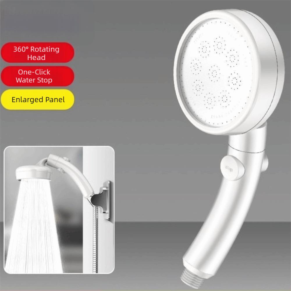 With Stop Button High Pressure Shower Head Plastic Rainfall Showerhead  Bathroom Accessories