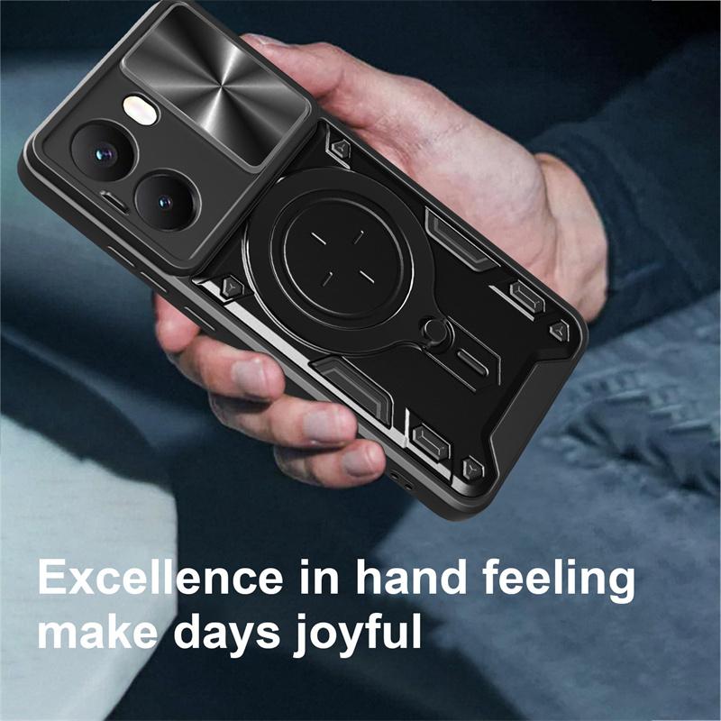 For Poco X7 Pro 5G Case Slide Lens Shockproof Back Cover for Poko Little X7 X7 Pro X7pro Pocox7pro Car Magnetic Ring Stand Funda