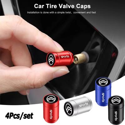 Car Aluminum Alloy Tire Valve Cap Auto Wheel Accessories For Citroen C8 DS3 C6 C3 Vts C4 Saxo C4L C5 C2 C1 Xsara C3-XR Picasso