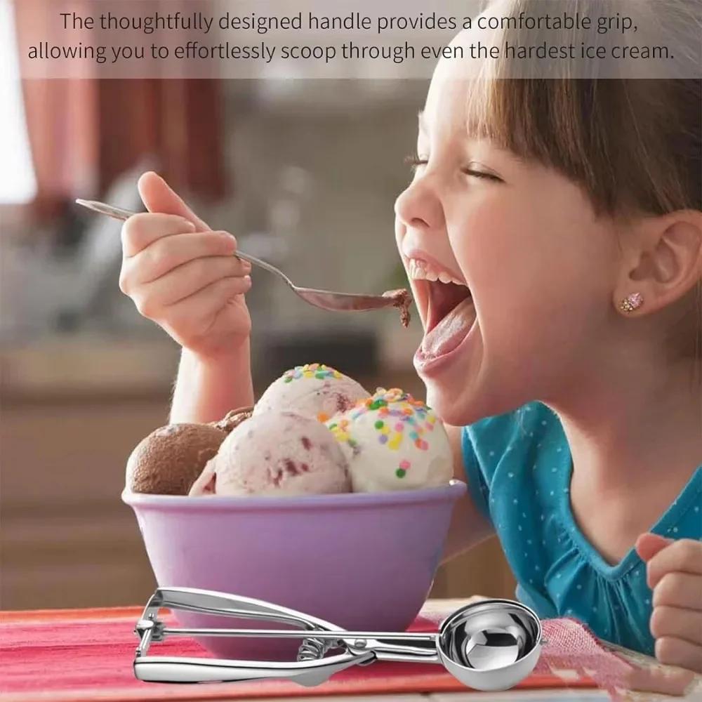 Multi-style Ice Cream Scoops Stainless Steel Dual-Purpose Fruit Watermelon Spoon Ball Scoop Kitchen Accessories Ice Cream Tools