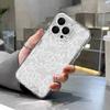 White And Pink Lace Floral Pattern Phone Case For Samsung Galaxy A15 A16 A05 A21S A54 A55 A56 A35 M23 M33 M54 M55 Clear Cover
