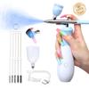 25 PSI for Nails: Rechargeable Nail Machine 3 High,Pressure Modes Cordless Kit with Compressor 0.3 Mm Nano Nozzle Paint Makeup for Nails Art