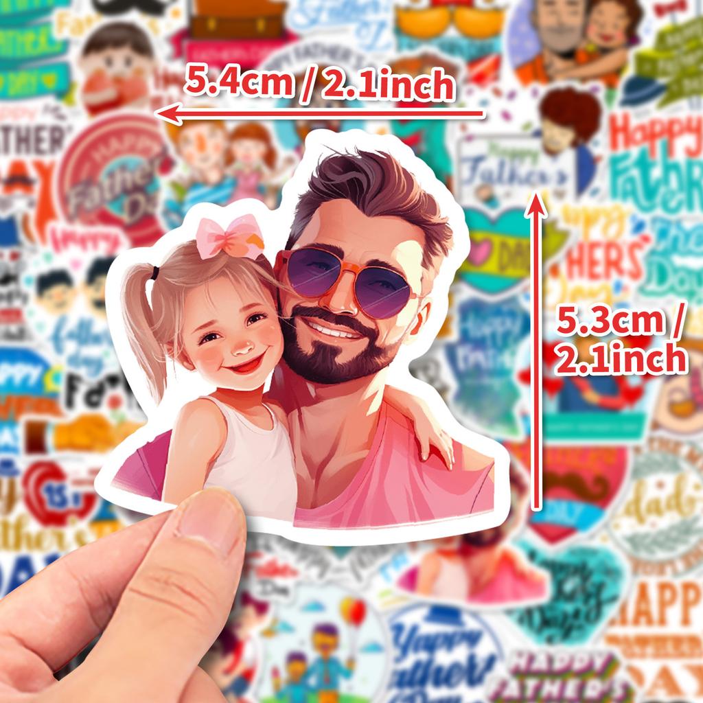 50 Cartoon Father's Day Gift Stickers Envelope Seal Party Gift Box Decoration Stickers