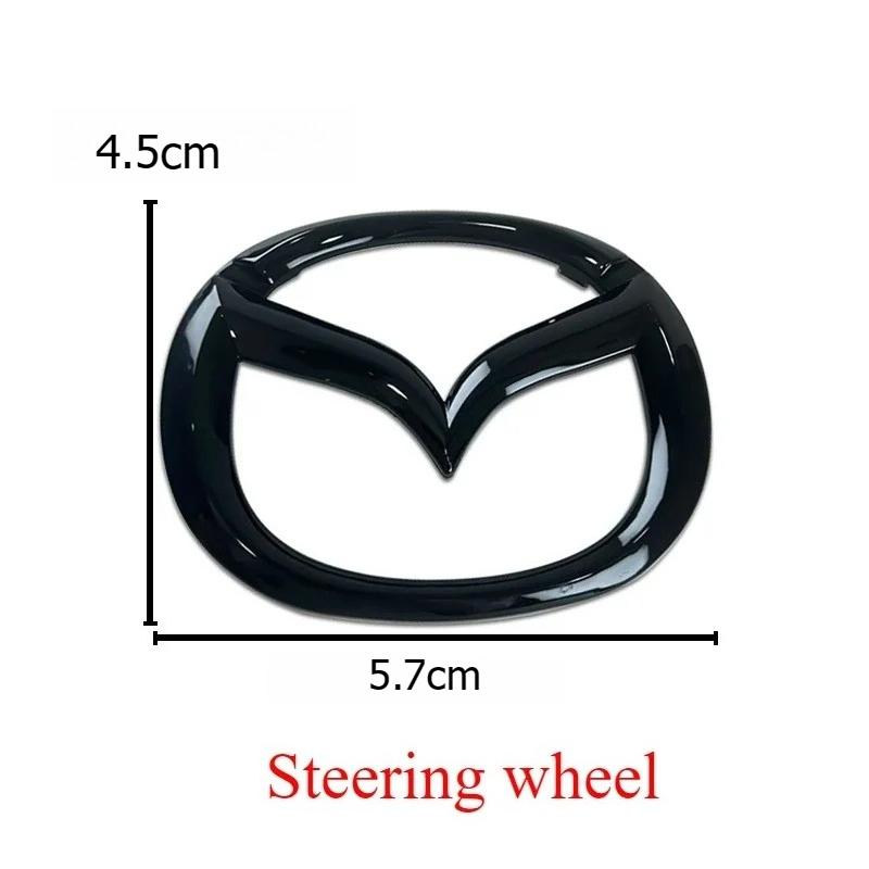 Plastic Car Front Trunk Emblem for Mazda 5 Logo Steering Wheel Badge 3D Body Replaced Sticker Rear Tail Refitting Decoration DW4RW