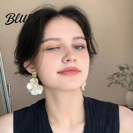 Stud Earrings Anniversary Gift 1 Pair Women Exaggerated Flower Shape