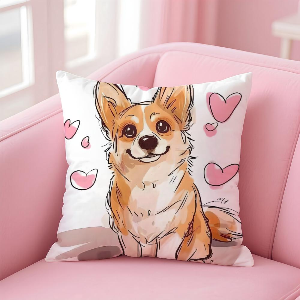 

Cartoon Cute Tech Dog Cushion Cover Pillow Case Soft Skin Friendly Fabric Concealed Zipper 30X30cm
