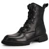 Martin Boots Men'S Winter Velvet Leather British Style Tooling Boots Medium And High-Top Casual Thick-Soled Military Boots Locomotive Boots Men
