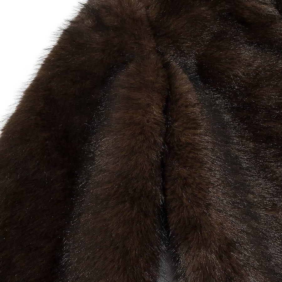 2026 New Warm Suit Collar Imitation Fur Coat Medium and Long Fluffy Coat