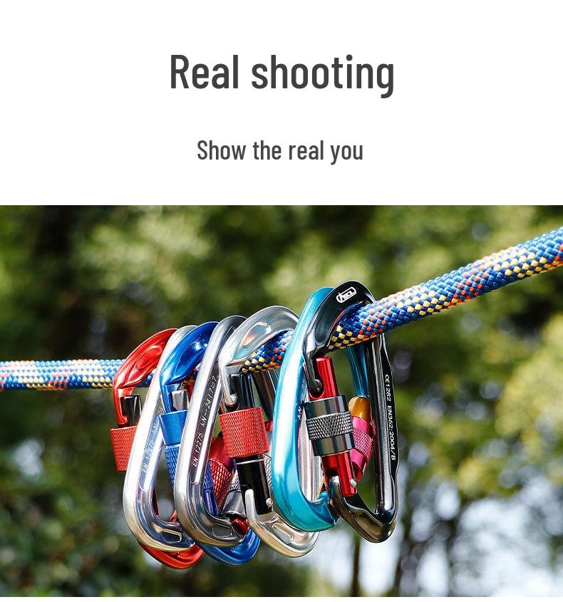 Carabiner Rappelling D-shaped Climbing Lock Outdoor Safety Hook Load-bearing Quickdraw Insurance Buckle