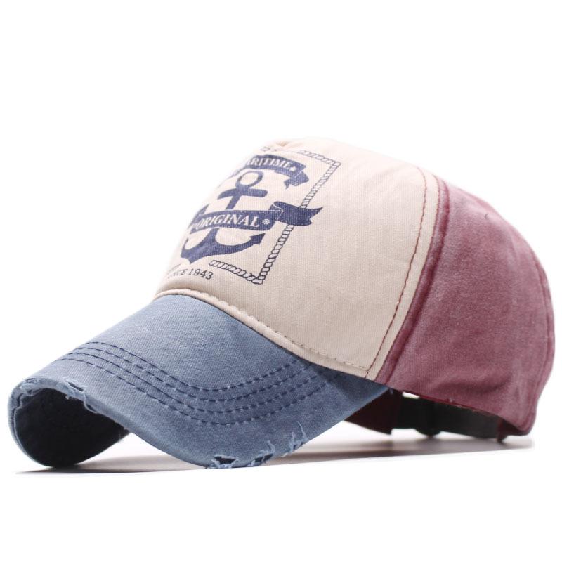 European and American fashion anchor retro and old washed baseball cap, sunshade cap, men's and women's hats, alphabet hat