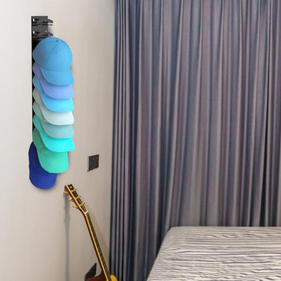 2Pcs Baseball Cap Holders Wall Mounted Hat Racks Strong Load-bearing Large Capacity Easy To Install Hat Hangers Cap Display Racks
