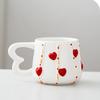 Creative Ceramic Heart Coffee Mug Hand-shaped Ceramic Pink Heart Latte Coffee Mug Delicate Afternoon Tea Flower Tea Cup Gift New