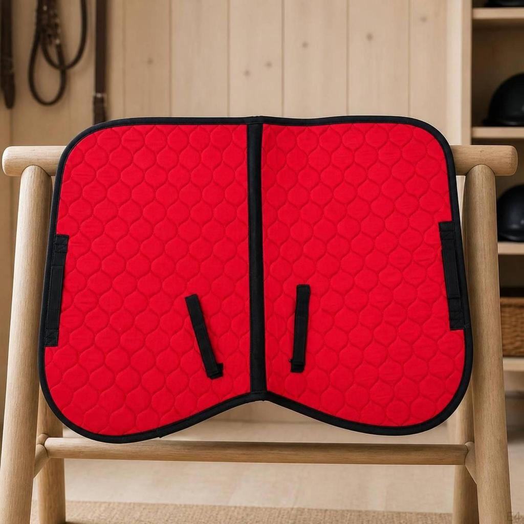 ShockAbsorbing Quilted Saddle Pad | Secure HookandLoop Straps, Contoured Pad, for Horse