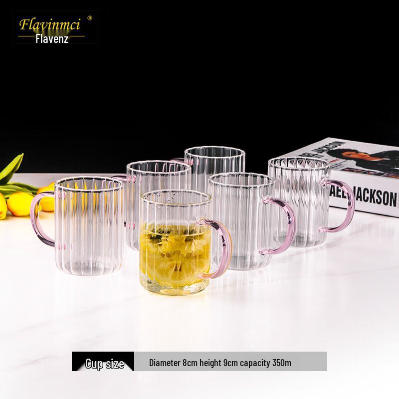 

Flewenz Heat-Resistant Glass Cups with Handles (Set of 6)