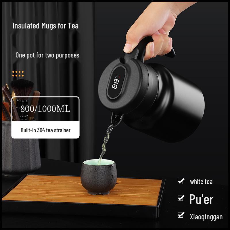 Large Capacity Smart Insulated Tea Brewer - 304 Stainless Steel Stewing Pot for Home or Office Use