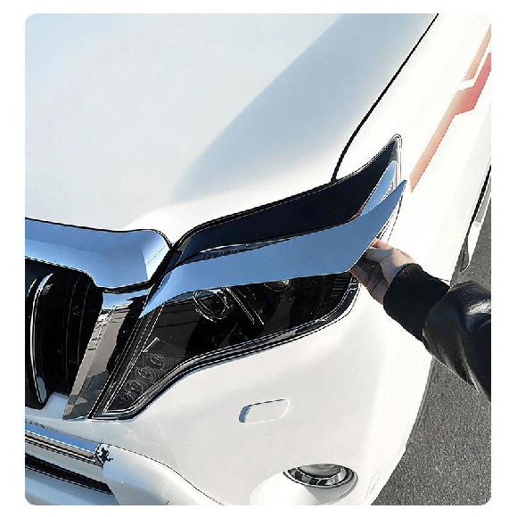 Headlight Eyebrow Trim For Toyota Prado 150 2014 2015 2016 2017 Front Lamp Brow Molding Strip Chrome Styling Car Exterior Parts