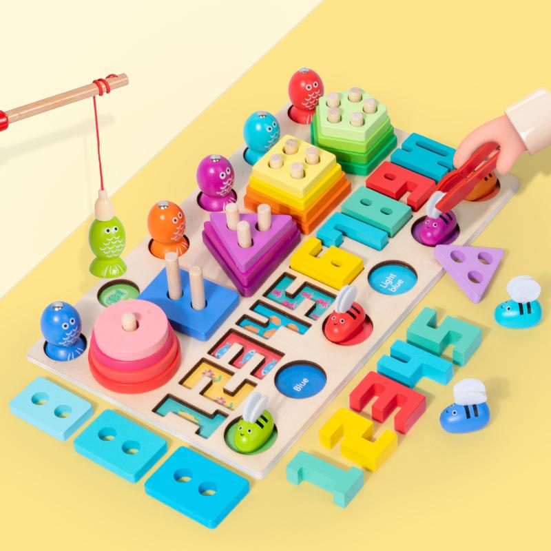 Math building block enlightenment stick number quantity learning pairing wooden teaching aids 3-6 years old early