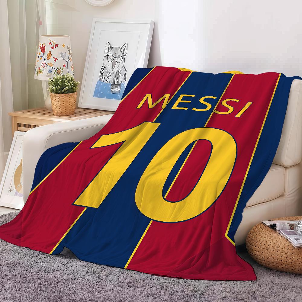 Football Player L-lionel M-messi Blanket Warm And Soft Suitable For Bedroom Living Room Sofa Bed Office Travel Camping