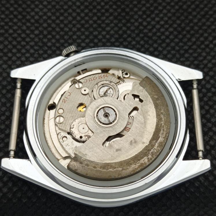 REFURBISHED VINTAGE SEIKO 5 AUTO 7019A JAPAN MENS D/D BLACK WATCH 593c-a314849-2