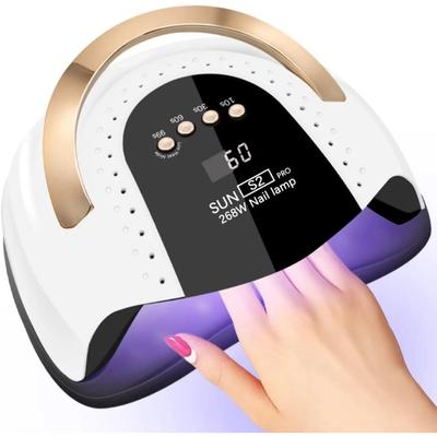 268 W UV-LED-Nagellampe, Trockner für Gelpolitur, 4 Timer, UV-Nagellampe, professionelles Nagellicht, 57 Lampenperlen und automatischer Sensor