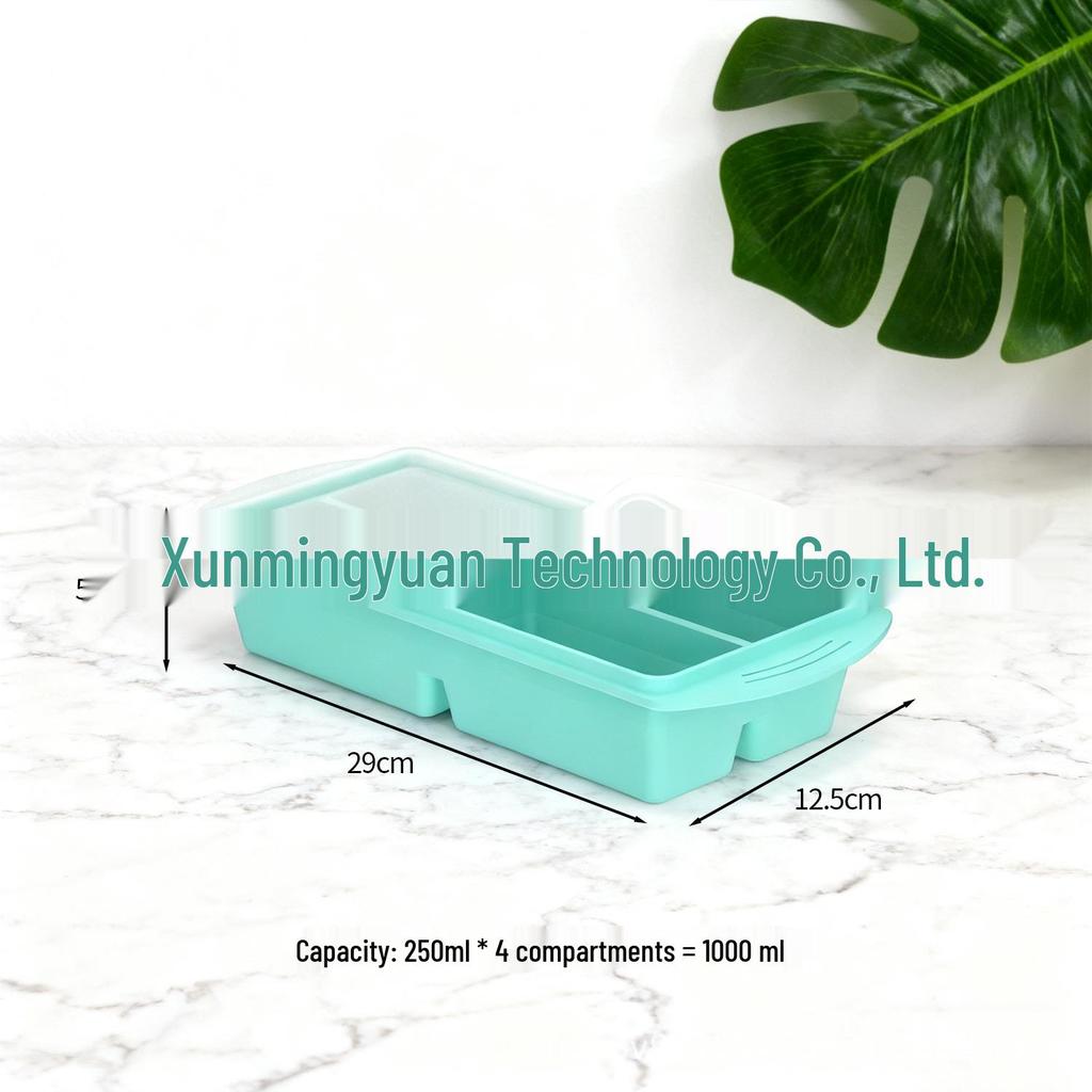 Silicone Ice Cube Tray with Lid - Food Storage & Freshness Preservation Box