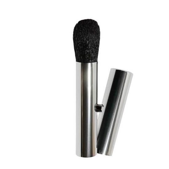 Hakubundo Kumano Brush Portable Face 100 Natural Hair Powder Cap Touch-Up Travel Carry Compact Blush Aluminum Made Japan