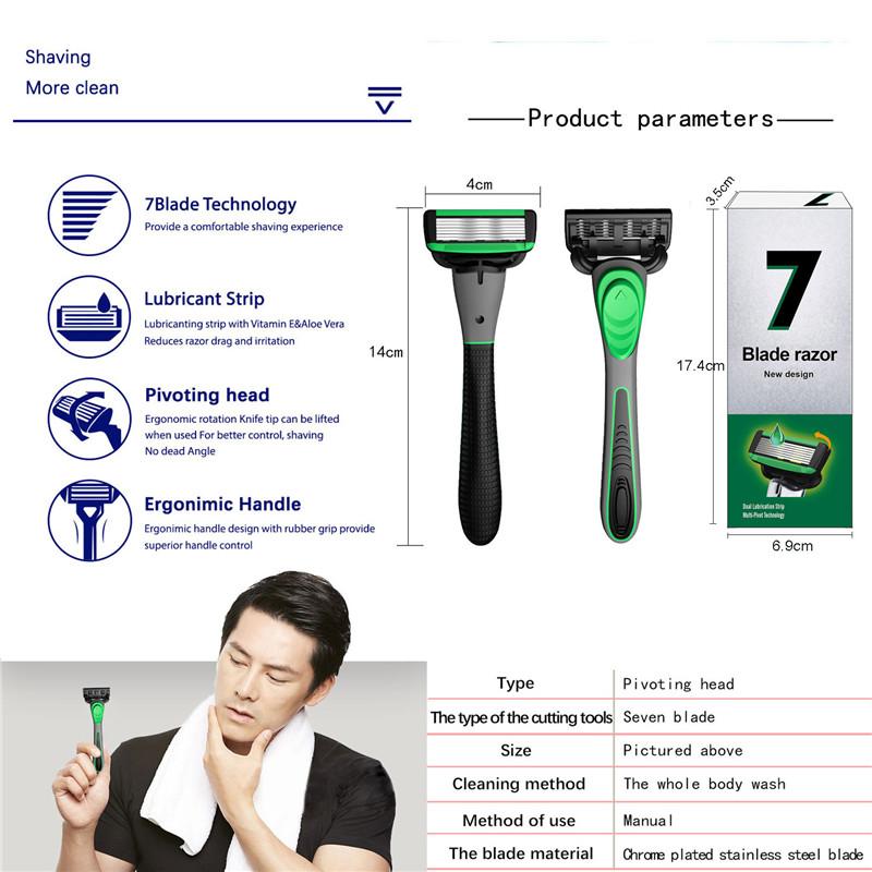 Non-Toxic Safety 7-Blades Razor Replaceable Razor Refill Blades Classic Men'S Shaving Tool