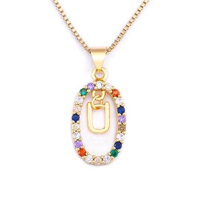 Nidin New Colorful 26 Letters A - Z Initial Alphabet Pendant Long Chain Necklace Jewelry Women Accessories Gift