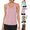 Workout Tank Solid Color Sweat-absorbing Breathable Relaxed-Fit Sleeveless Fitness Polyester Women Athletic Yoga Top Fitness Vest for Girl