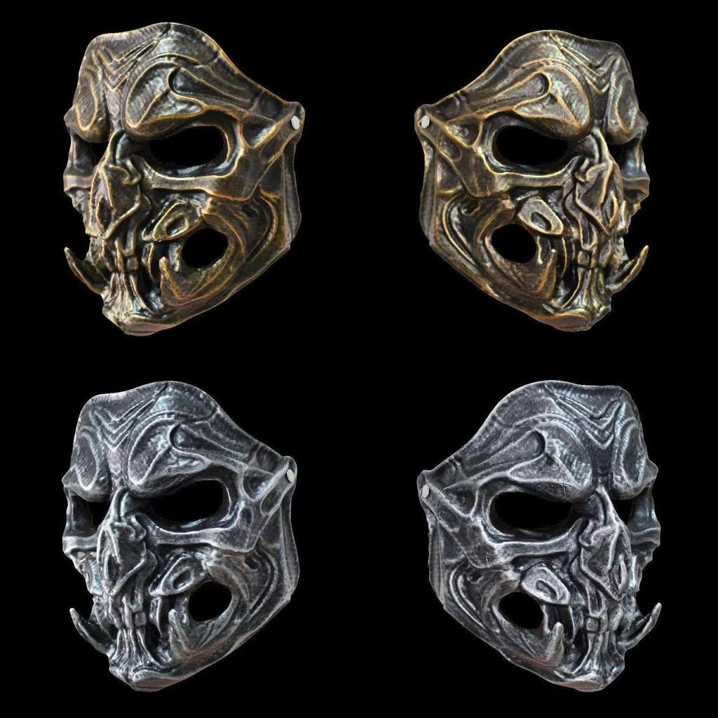 Copper Silver And Predator Resin Mask Role Play Prop For Activity Halloween