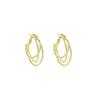 High-End Exaggerated Multi-Layer Round Ring Ear Buckle Women, Light Luxury Design Temperament Simple Plain Ring Earrings
