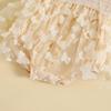Infant Girl Romper Dress Butterfly Decor Fly Sleeve Ruched Mesh Skirt 3 6 12 18 24 Months Hem Jumpsuits Newborn Clothes Baby Bodysuits with Headband